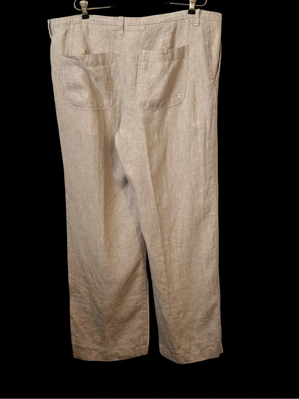 Perry Ellis Linen Pants Mens 38 Beige Drawstring Chino Lightweight Beach
